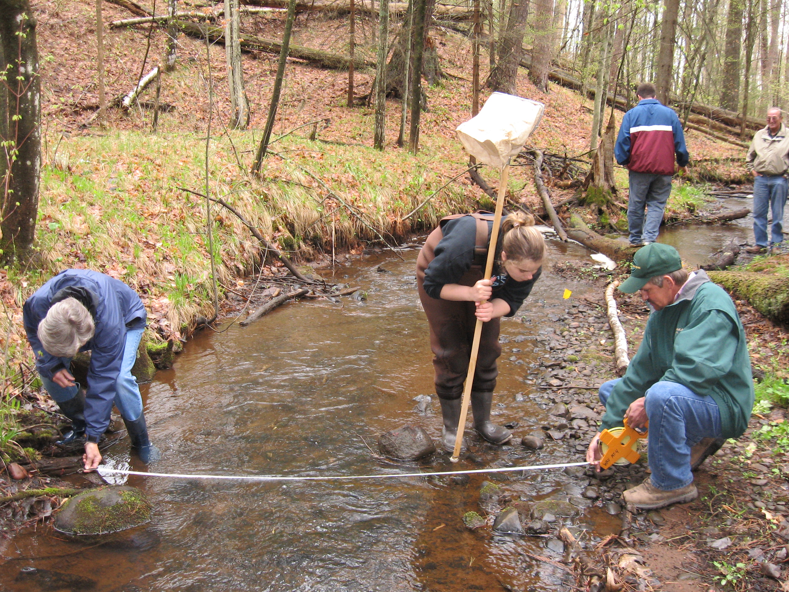 People measuring streams